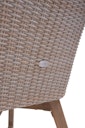 Vorschaubild Garden Pleasure Gartenmöbel Set VISALIA / OAKLAND, Tisch 180 x 90 + 4 Sessel, Akazie / Polyrattan Zimtbraun / Kissen 100 % Polyester Taupe