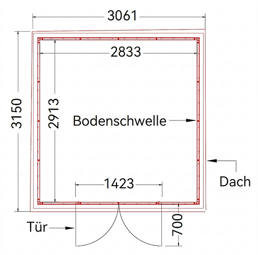 NewTechWood WPC Gartenhaus Cella 1010 mit Doppeltür - 21 mm