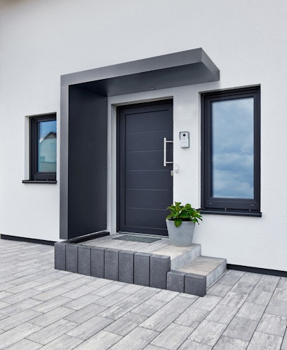 Gutta Rechteckvordach BS Plus 200 inkl. Seitenteil (neues Modell)