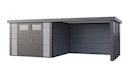 Vorschaubild Telluria Metallgerätehaus Classico 3030 mit Lounge Anbau large (ca. 314 cm Breite) inkl. 2 Fenstern