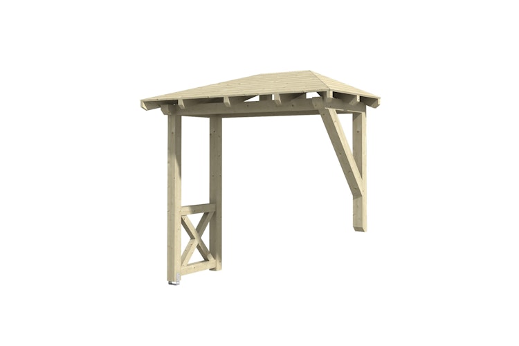 Skan Holz Walmdach Vordach Doppeltür Wismar