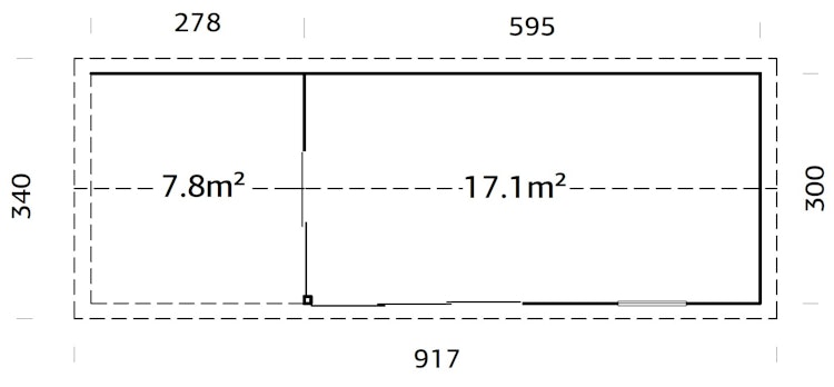 Palmako Gartenhaus Amanda 17,1 +7,8 m² Slide - 44 mm
