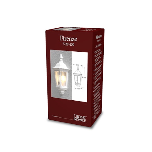 Konstsmide Wandleuchte Firenze, Halbschale, matt weiss, klares Glas (7229-250)