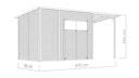Vorschaubild Bertilo Gartenhaus Pent Modern 4 Plus inkl. Anbaudach - 18 mm