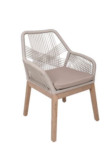 Garden Pleasure Gartenmöbel Set OAKLAND / POMONA, Tisch 200 x 100 + 4 Sessel, Akazie / Rope / Kissen 100 % Polyester
