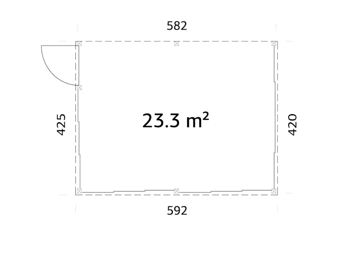 Palmako Glashaus Lumi 23,3 m² - (Wintergartenanbau) Slide Plus
