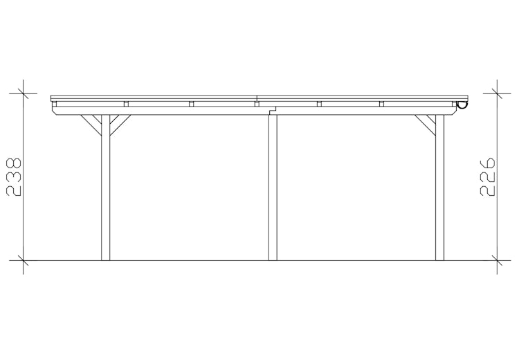 Skan Holz Emsland - Flachdach Carport aus Leimholz Breite 340 cm