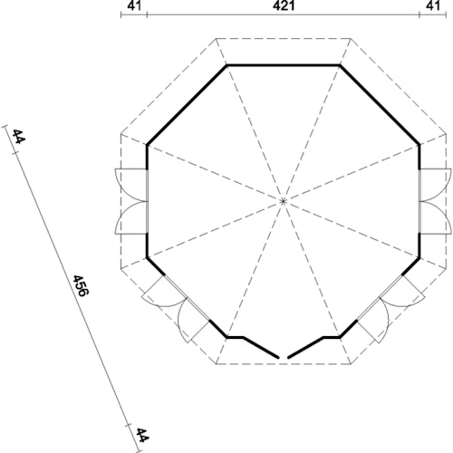 Palmako Pavillon Hanna 14,1 m² - 44 mm