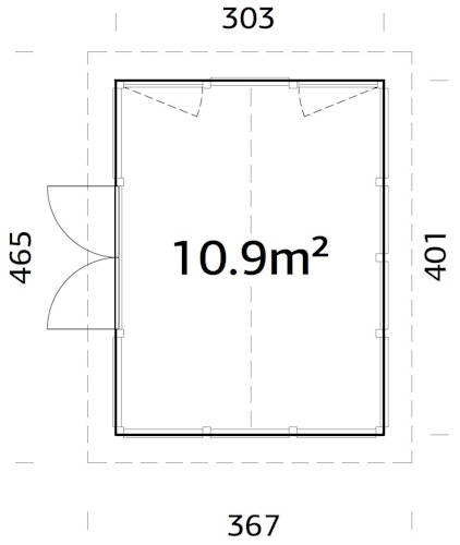Palmako Pavillon Isabella 10,9 m² - 90 mm