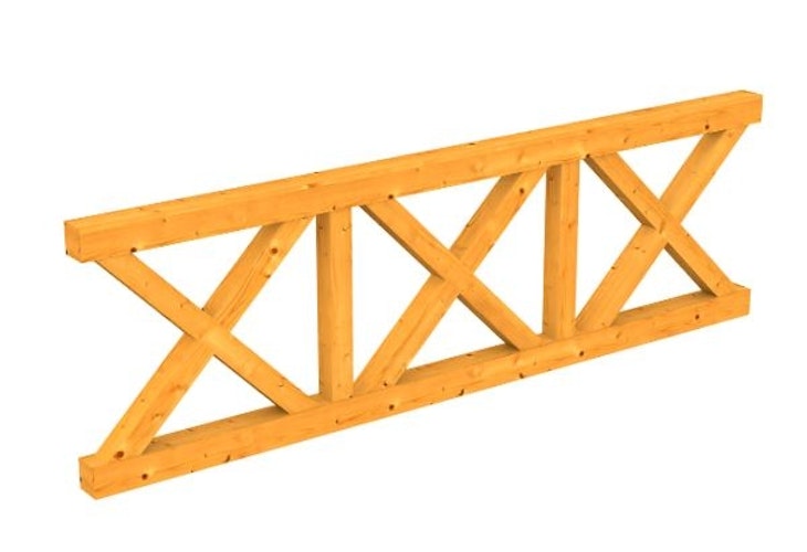 Skan Holz Brüstung Andreaskreuz zu Pavillon Cannes / Orleans