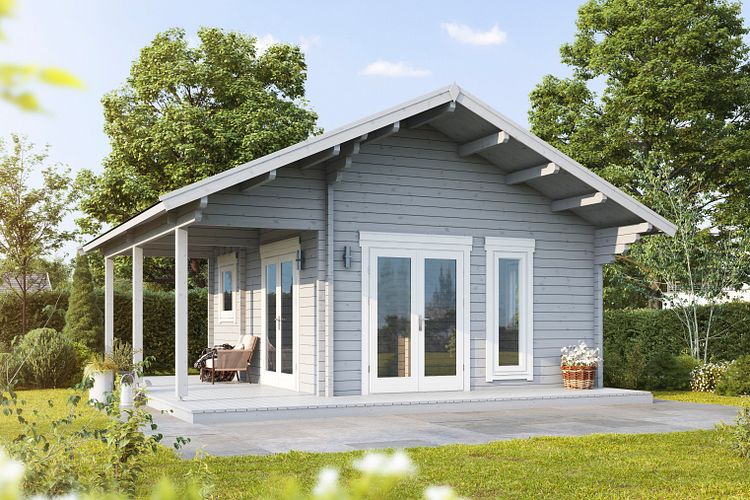 Wolff Finnhaus Gartenhaus Tirol 70 mit Seitendach