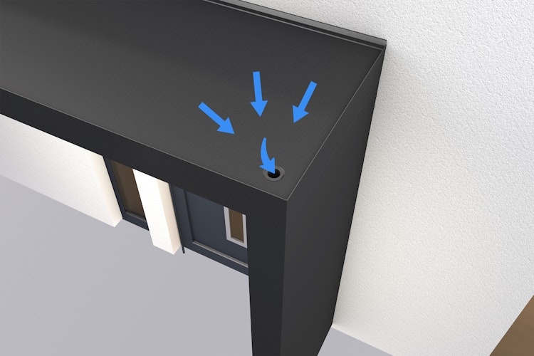 Gutta Rechteckvordach BS Plus 300 Sondermaß inkl. Seitenteil und Briefkasten (neues Modell)