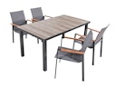 Vorschaubild Garden Pleasure Tisch RANA 162 x 90 cm, Aluminium Dunkelgrau / Keramik Eiche