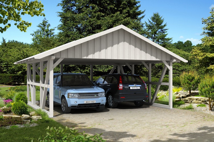 Skan Holz Schwarzwald - Satteldach Doppelcarport Breite 684 cm