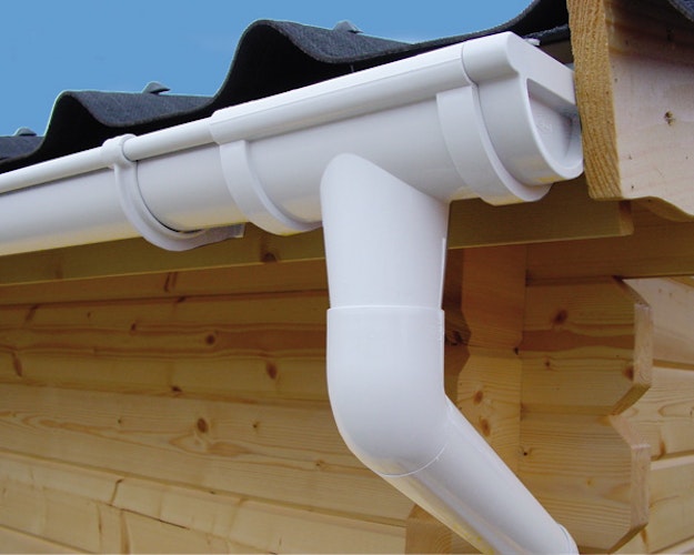 Kunststoff Dachrinnenset 401B für Pultdach/Flachdach Gartenhäuser