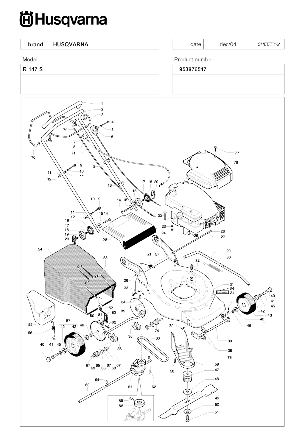 Explosionszeichnung Ersatzteile