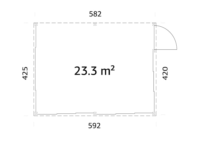 Palmako Glashaus Lumi 23,3 m² - (Wintergartenanbau) Slide Plus