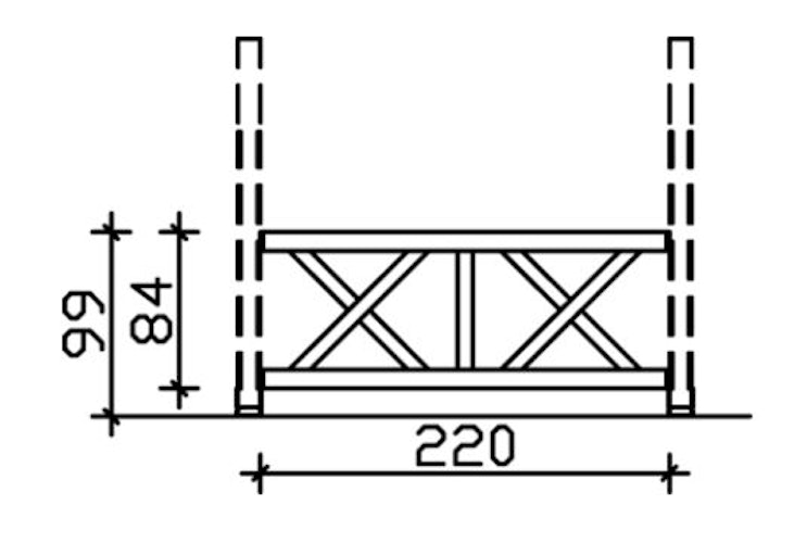 Skan Holz Andreaskreuz-Brüstung für Terrassenüberdachung Douglasie