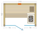 Vorschaubild Infraworld Sauna Gracil Complete 142 - 75 mm Multifunktionssauna inkl. 5-teiligem gratis Zubehörset