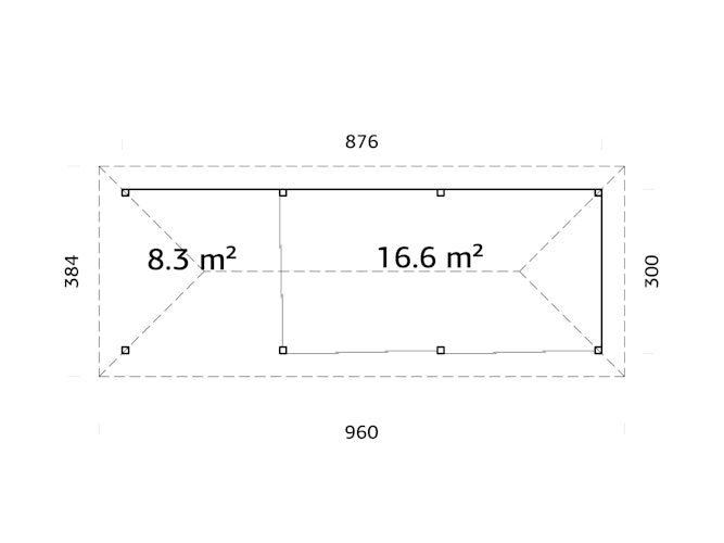 Palmako Pavillon Bianca 24,9 m² Set 217 Slide - 28 mm