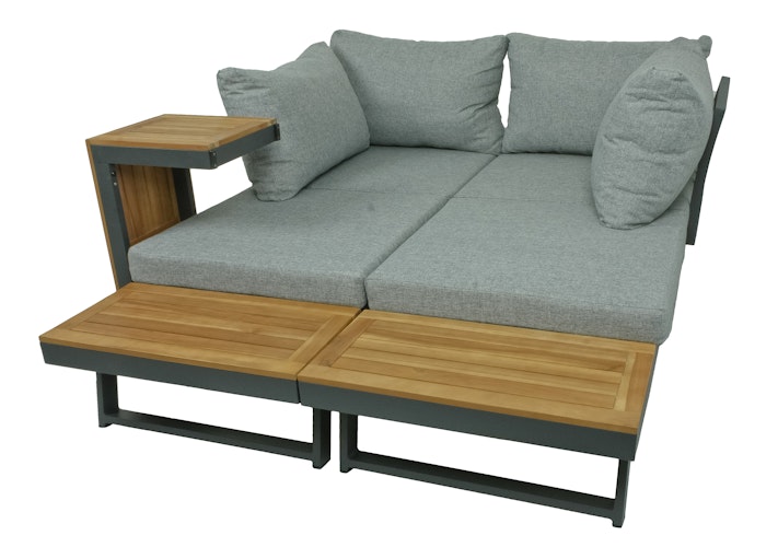 Garden Pleasure Lounge Set FELICE, Aluminium / Akazie / Kissen 100 % Polyester