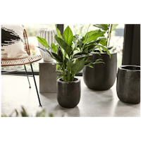 Vosteen Design Blumentopf / Pflanzgefäß Terrakotta schwarz  3er Set ø 20 cm x H 22 cm,  26 cm x H 30 cm, 36 cm x H 40 cm