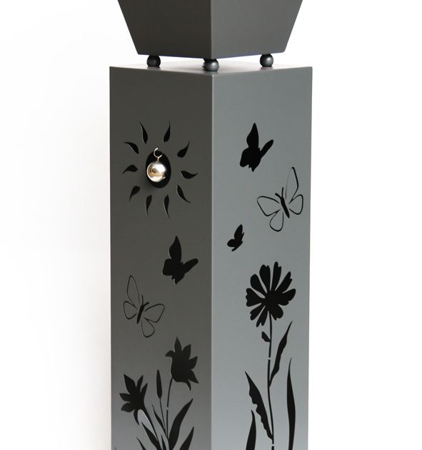 Garden Pleasure Pflanzsäule mit Blumenmotiv NOVELLA, Stahl Grau