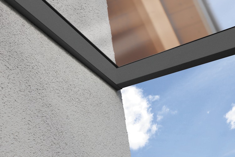 Skan Holz Aluminium Terrassenüberdachung Modena Breite 541 cm mit Echtglas-Dach