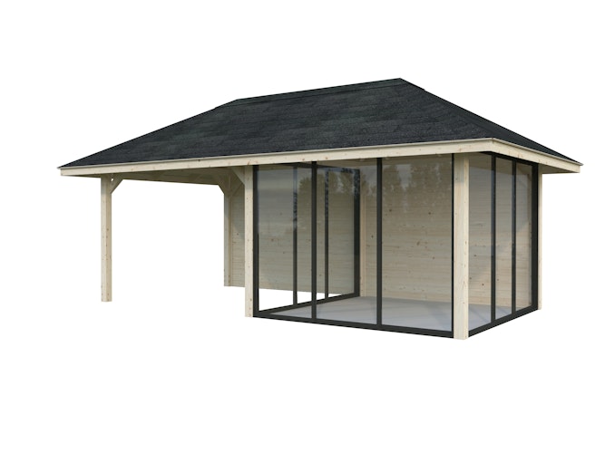 Palmako Pavillon Bianca 16,6 m² Set 506 Slide Plus mit Isolierglas-Schiebetüren