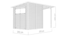 Vorschaubild Bertilo Gartenhaus Pent Modern 3 Plus inkl. Anbaudach - 18 mm