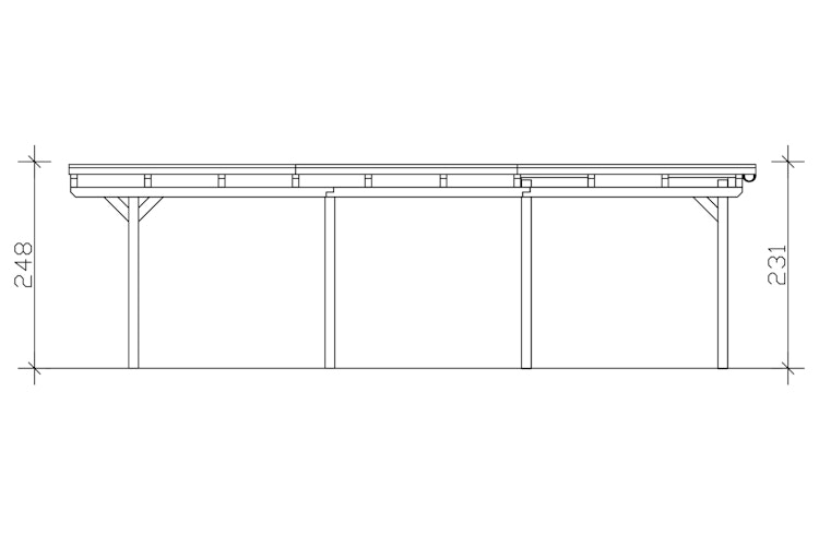 Skan Holz Emsland - Flachdach Doppelcarport aus Leimholz Breite 609 cm