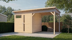 Bertilo Gartenhaus Pentus 2 Lounge inkl. Anbaudach - 19 mm