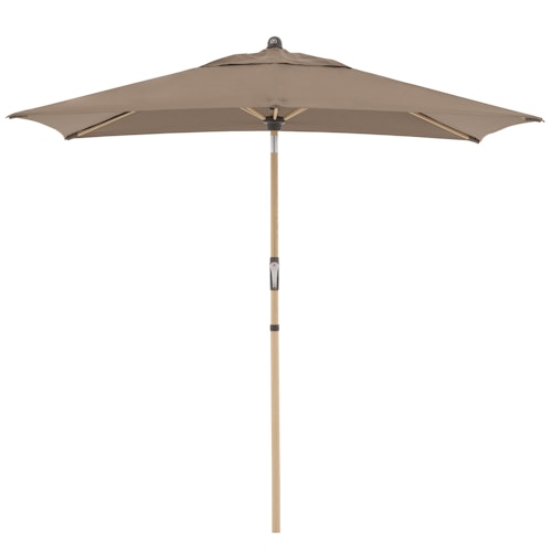 doppler Mittelmastschirm ALU WOOD 210 x 140 Auto-Tilt, Aluminium Esche-Optik / 100 % Polyester 180 g/m²