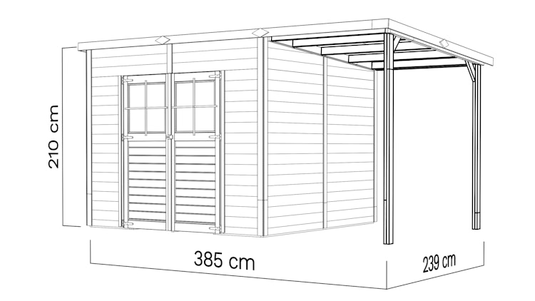 Bertilo Element-Gartenhaus Alster 4 Plus XL natural - 19 mm