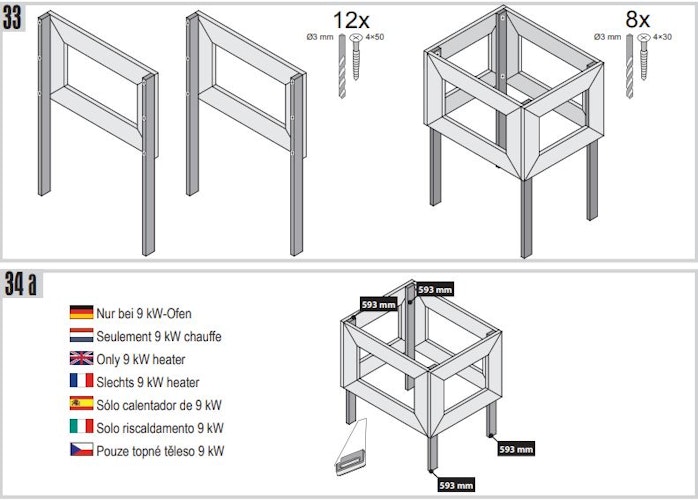 Karibu Ofenschutzgitter Premium aus Espenholz B 60 x T 51 x H 80 cm
