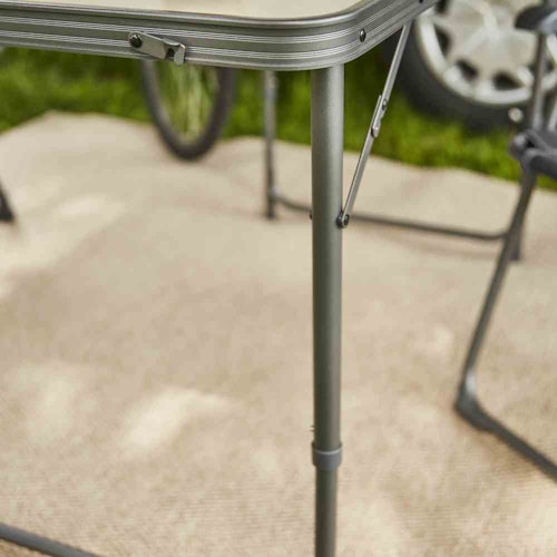 Siena Garden Campingtisch XL Comfort 120 x 60 cm, Stahl Grau / MDF Grau - Abverkauf