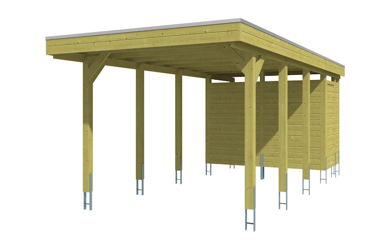 Skan Holz Carport Friesland 314x708 cm inkl. Abstellraum Sparset 2