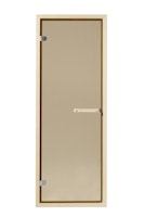 Infraworld Saunatür Basis 2 mit Holzrahmen und Türgriff - 6 mm ESG