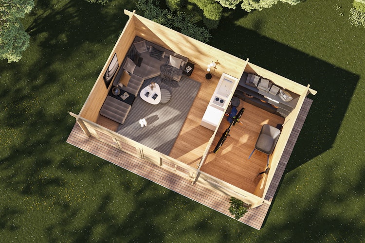 Wolff Finnhaus Gartenhaus Hidda 5536 - 44 mm