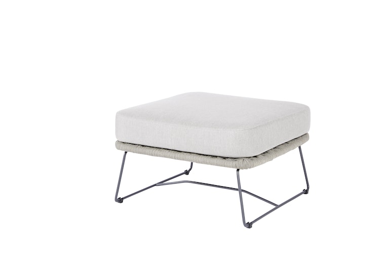 Diamond Garden Ottomane MILOS, Edelstahl Dunkelgrau / Rope / Sunproof (100 % Polypropylen)