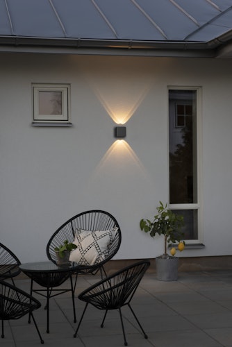 Konstsmide Wandleuchte Chieri, 2x2 LED, Aluminium, anthrazit (7891-370)