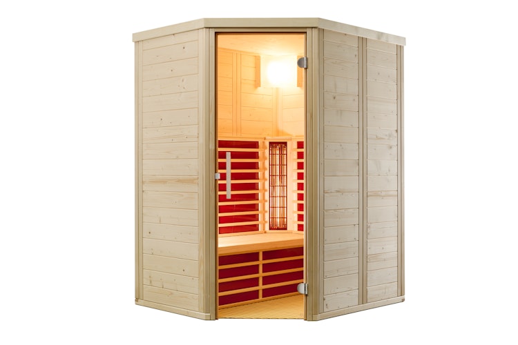 Infraworld Infrarotkabine Vario Natura 148 Ecke inkl. 5-teiligem gratis Zubehörset