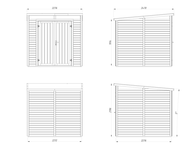 Palmako Gerätehaus Elias 4,9 m² - 16 mm