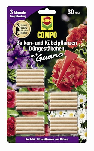 COMPO Balkon- und Kübelpflanzen Düngestäbchen mit GUANO