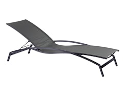 Diamond Garden Liege VALENCIA, Edelstahl Dunkelgrau / Sunproof Sling / Alu-Armlehnen