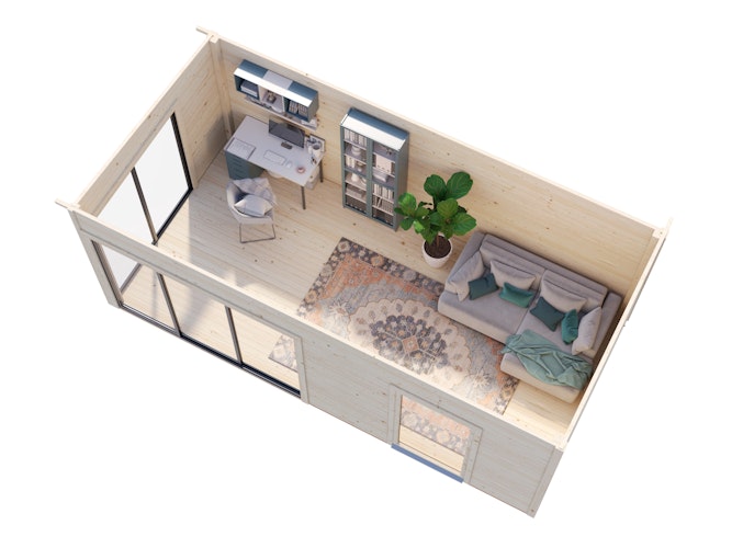 Palmako Gartenhaus Andrea 17,1 m² mit Schiebetür - 44 mm