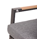 Vorschaubild Garden Pleasure Gartenmöbel Set BARLETTA, Tisch 180 x 91 + 4 Stapelsessel, Alu Anthrazit / Nonwood Holz-Optik / Kissen 100 % Polyester