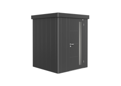 Biohort Gerätehaus Neo 180 x 180 cm (1A) Einfarbig Einzeltür dunkelgrau-metallic