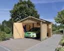 Vorschaubild Karibu Garage Blockhausgarage 28 mm natur