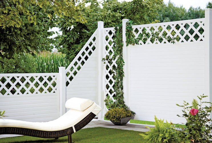 T&J LIGHTLINE Kunststoff Zaun Ranki Ecke links 900 x 1800/900 mm, weiß
